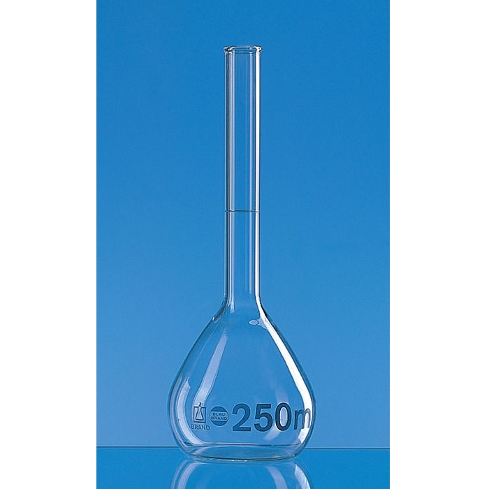 BRAND™ Volumetric Flasks, BLAUBRAND®, Class A, Boro 3.3, DE-M, Beaded Rim, 20 ml, ISO Individual Certificate