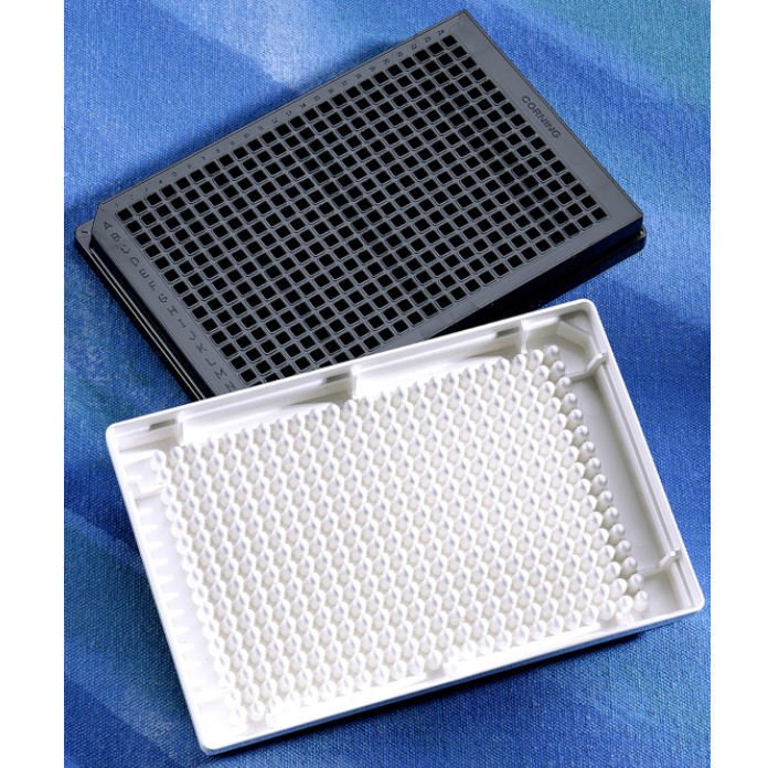 Corning® 384-well Low Volume Black Round Bottom Polystyrene High Bind Microplate, without Lid, Nonsterile