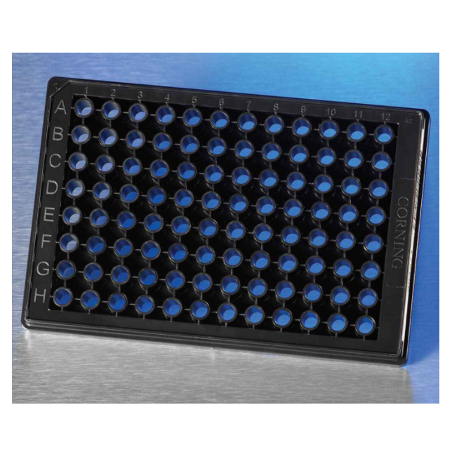 Corning® BioCoat® Fibronectin 96-well Half Area Black/Clear Flat Bottom High Content Imaging Glass Bottom Microplates