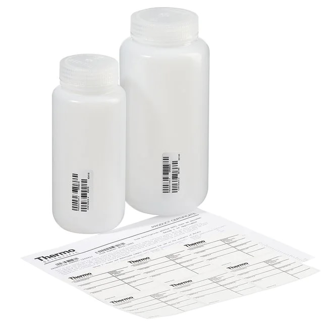 Nalgene™ Certified Wide-Mouth HDPE Bottle with Polypropylene Screw Closure, 1000 mL, Case of 24