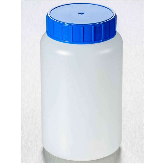 Corning® Gosselin™ Round HDPE Bottle, 500 mL, 58 mm Blue Cap, Assembled, Sterile