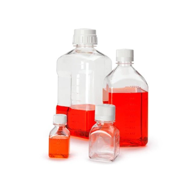 Thermo Scientific™ Nalgene™ Square PETG Media Bottles with Closure, 125 mL, Case of 48