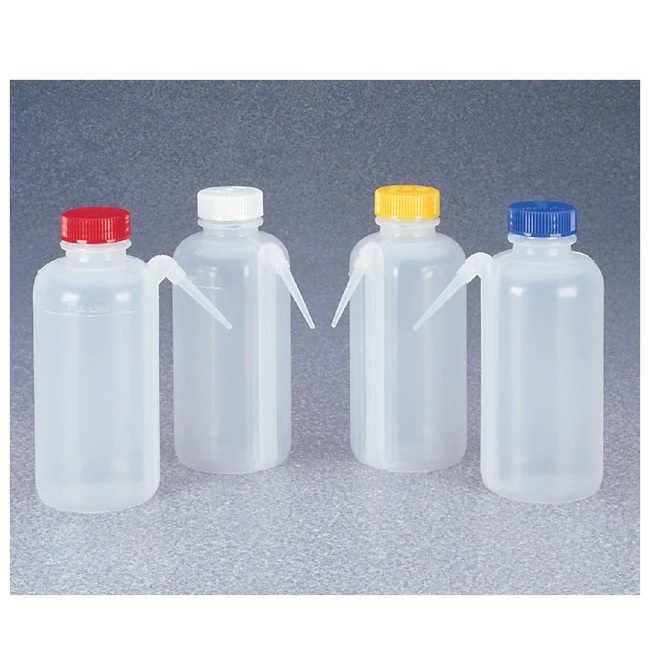 Nalgene™ Color-Coded Unitary™ LDPE Wash Bottles, 500 mL, Case of 16