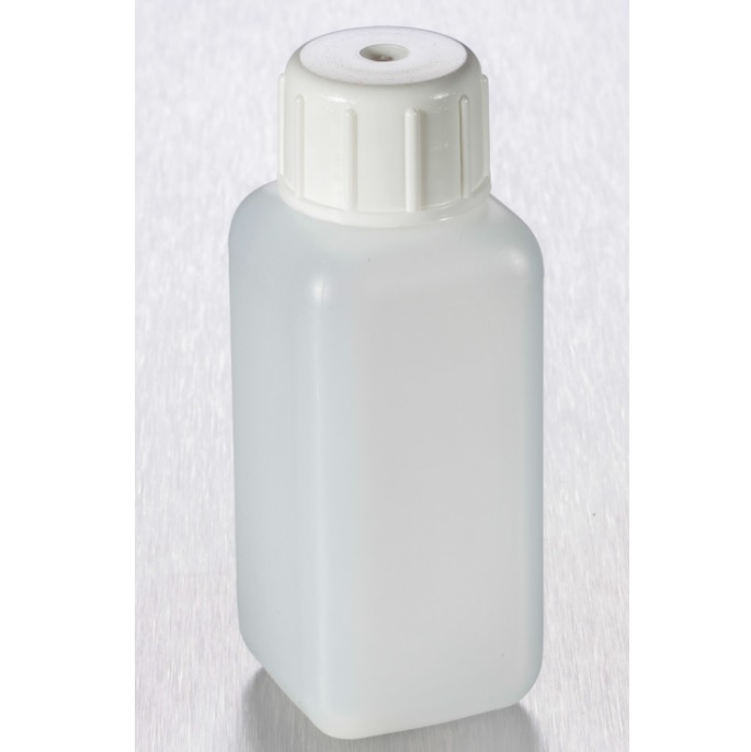 Corning® Gosselin™ Square HDPE Bottle, 100 mL, 20 mm White Cap, Assembled