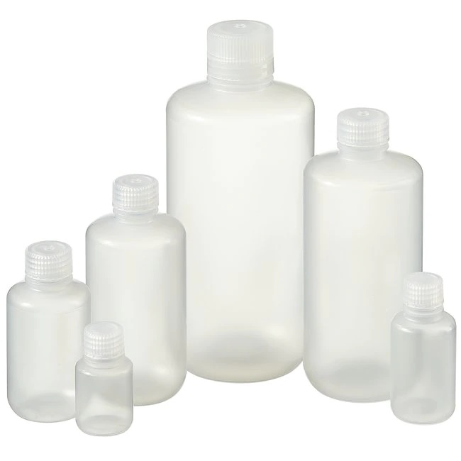 Nalgene™ Narrow-Mouth PPCO Packaging Bottles with Closure: Bulk Pack, 250 mL