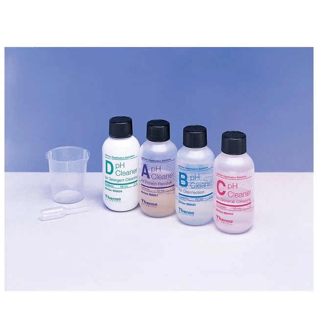 Thermo Scientific™ Orion™ 4 x 1 oz. (4 x 30mL) Bottles of Cleaning Solution A for Protein Removal, Beaker and Pipet