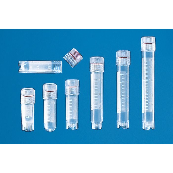 BRAND™ Cryogenic Tube With Screw Cap, PP, 3 mL, Sterile, With External Thread, Self-standing