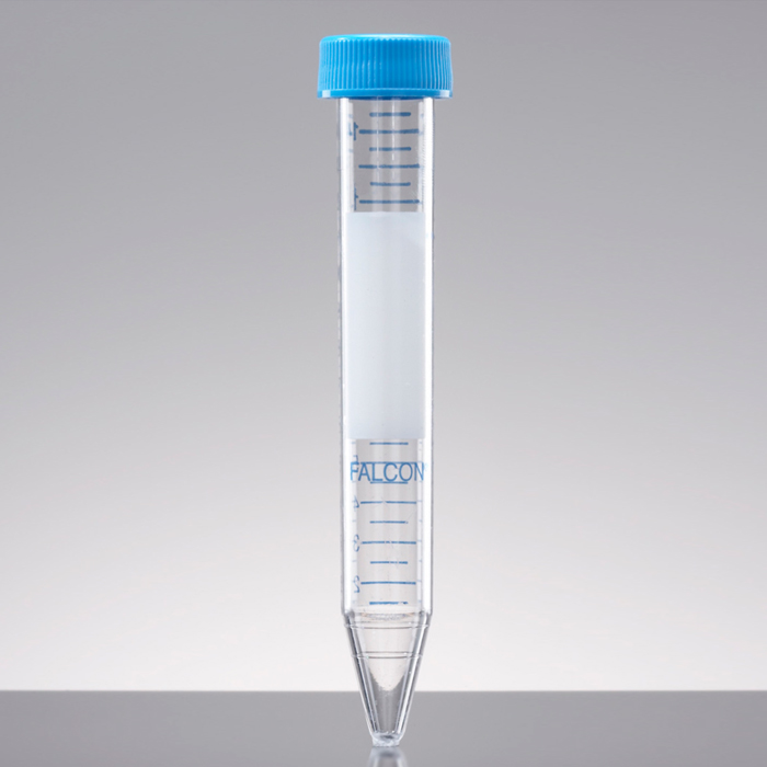 Falcon® 15 mL High Clarity PP Centrifuge Tube, Conical Bottom, with Dome Seal Screw Cap, Sterile, With Complimentary rack