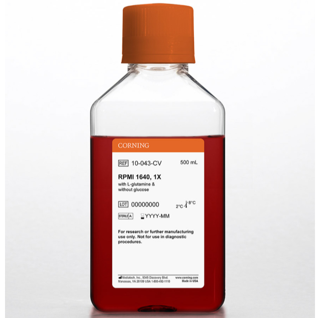 Corning® 500 mL RPMI 1640, [+] L-glutamine, [-] glucose