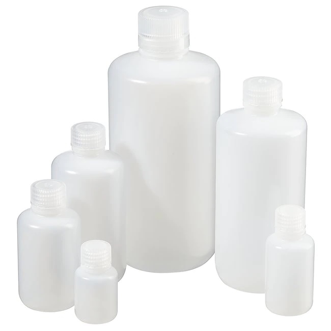 Nalgene™ Narrow-Mouth Natural HDPE Packaging Bottles with Closure: Bulk Pack, 125 mL