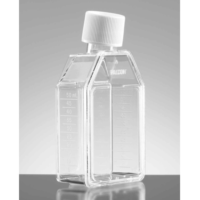 Falcon® Rectangular Canted Neck Cell Culture Flask With White Plug Seal Screw Cap, 25 cm²