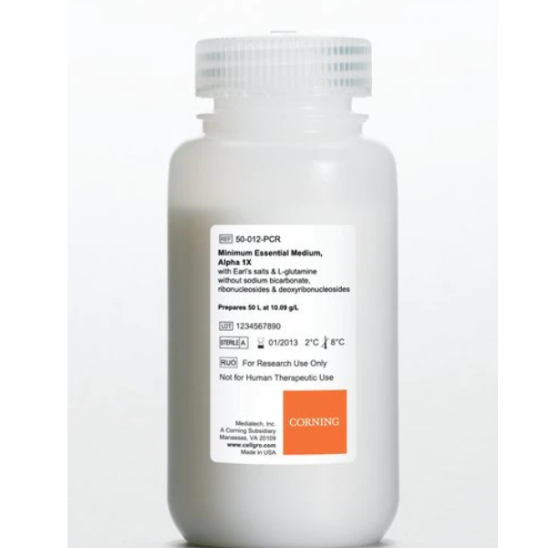 Corning® 50L MEM (Minimum Essential Medium) Alpha Medium, Powder, [+] Earle's salts, L-glutamine, [-] Ribonucleosides, Deoxyribonucleosides, Sodium Bicarbonate