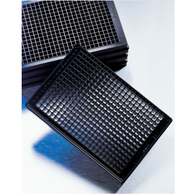 Corning® CellBIND® 384-well Flat Clear Bottom Black Polystyrene Microplates, with Lid, Sterile, Barcoded