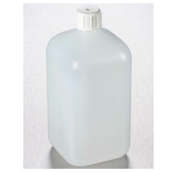 Corning® Gosselin™ Square HDPE Bottle, 1 L, 20 mm White Cap, Assembled