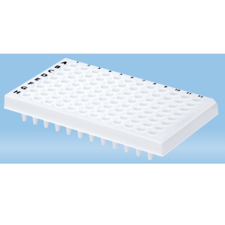 Sarstedt™ PCR Plate Half Skirt, 96 well, White, High Profile, 200 µl, PCR Performance Tested, PP