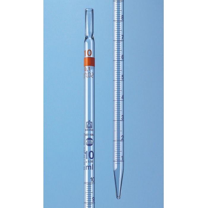 BRAND™ Graduated Pipettes, BLAUBRAND®, Class AS, Type 3, DE-M, AR-GLAS®, 2 ml, With Cotton Plug Upper End