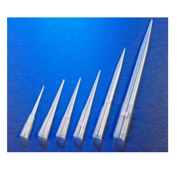Corning® DeckWorks 1 - 200 µL Low Binding Pipet Tips, Graduated, Hinged Racks, Natural, Sterile, Polypropylene