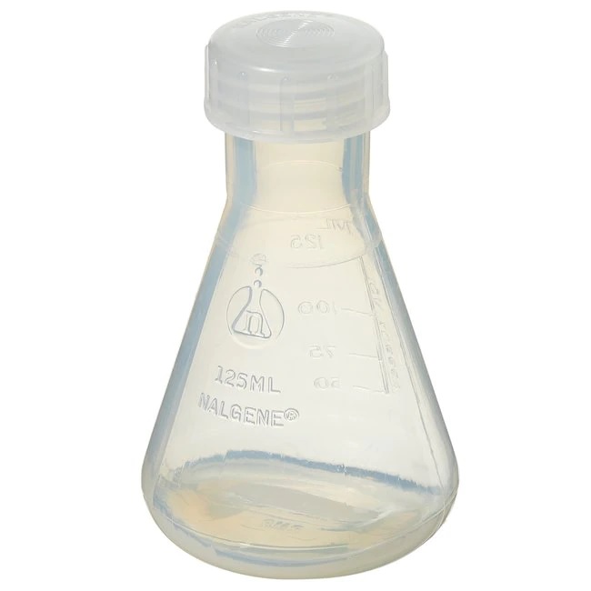 Nalgene™ PMP Erlenmeyer Flasks with Closure, 125 mL, Closure: 33 mm, Pack of 6