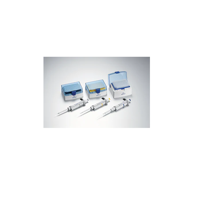 Eppendorf Research® plus, 3-pack, 1-channel, variable, incl. epT.I.P.S.® Box or sample bag and ballpoint pen, Option 3: 100 – 1,000 µL, 0.5 – 5 mL, 1 – 10 mL