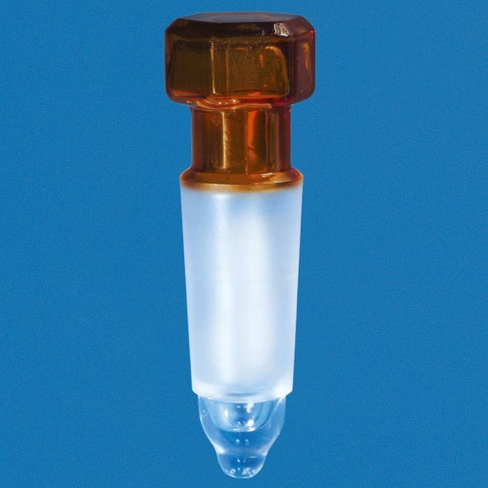 BRAND™ Conical Ground Joint Stopper, Amber, Boro 3.3, NS 19/26, Honed