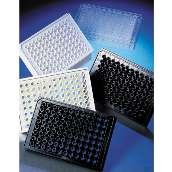Corning® 96 Half Area Well Flat Clear Bottom White Polystyrene TC-treated Microplates, with Lid, Sterile