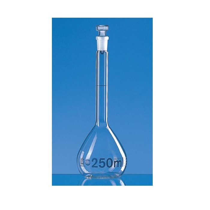 BRAND™ Volumetric Flasks, BLAUBRAND®, Class A, Boro 3.3, DE-M, With Glass Stopper, 2.000 ml, NS 29/32, ISO Individual Certificate