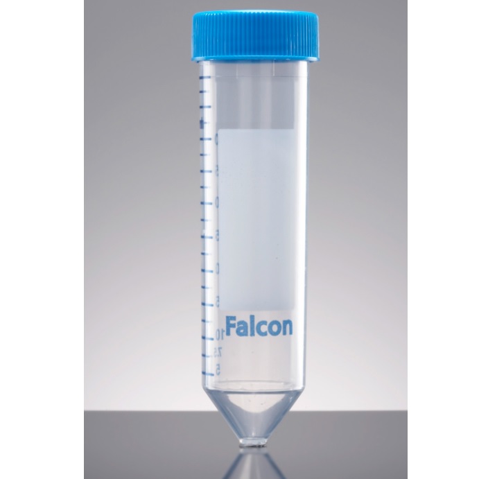 Falcon® 15 mL Polystyrene Centrifuge Tube, Conical Bottom, with Dome Seal Screw Cap, Sterile, 50/Rack