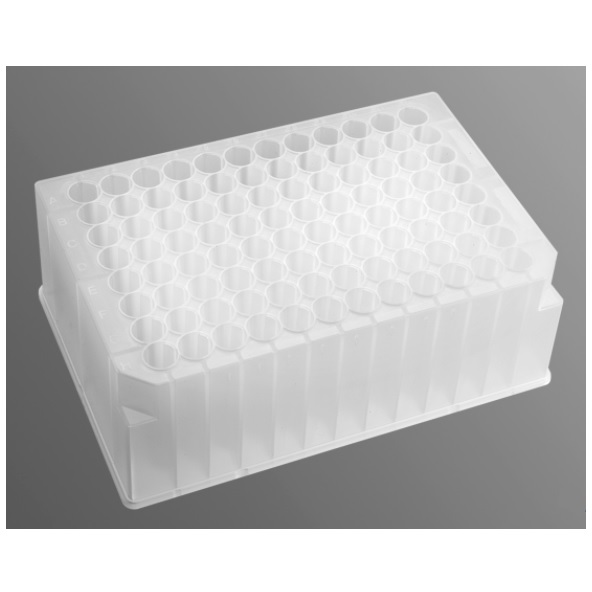 Axygen® 96-well Clear Round Bottom 2 mL Polypropylene Deep Well Plate, Sterile, Individually Wrapped