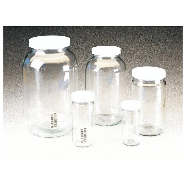 Thermo Scientific™ Wide-Mouth Tall-Profile Clear Glass Jars with Closure, Processed, 4000 mL, Case of 4