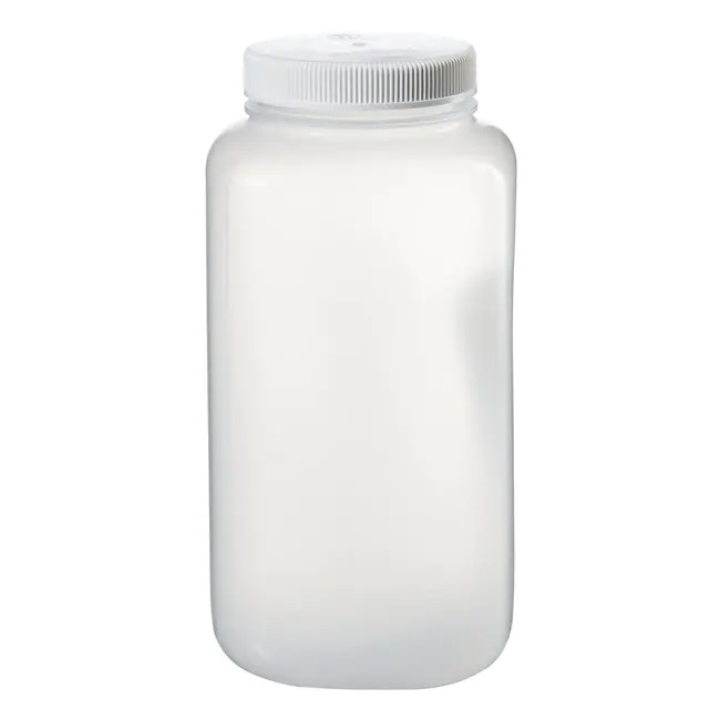 Nalgene™ Square Wide-Mouth Large PPCO Bottle with Closure: Autoclavable, 4 L, Case of 6