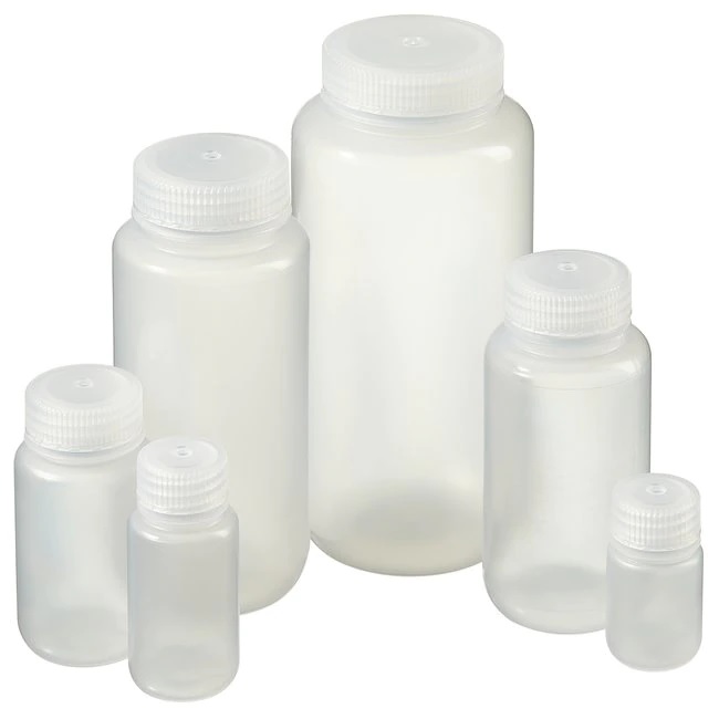 Nalgene™ Wide-Mouth PPCO Packaging Bottles with Closure: Bulk Pack, 125 mL