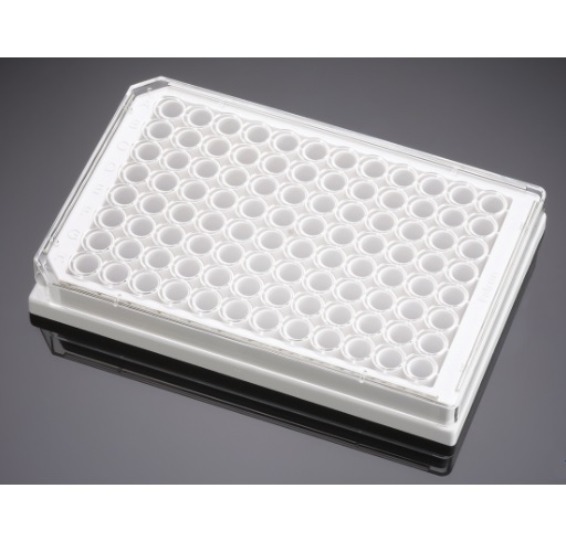 Falcon® 96-well White/Clear Flat Bottom TC-treated Microplate, with Lid, Sterile
