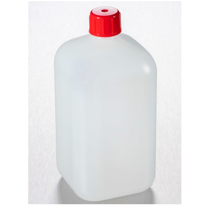Corning® Gosselin™ Square HDPE Bottle, 1 L, 20 mm Red Cap, Non-assembled