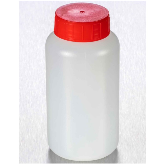Corning® Gosselin™ Round HDPE Bottle, 250 mL, 37 mm Red Cap with Seal, Assembled