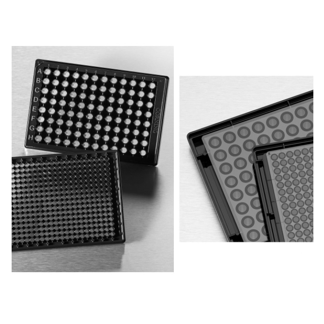 Corning® 96-well Half Area, High Content Imaging, Low base, Film Bottom Microplate, with Lid