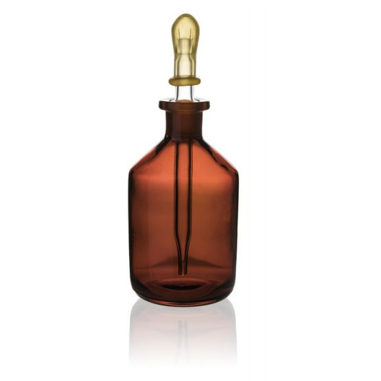BRAND™ Dropping Bottle, Soda-lime Glass, Amber Glass, 50 mL