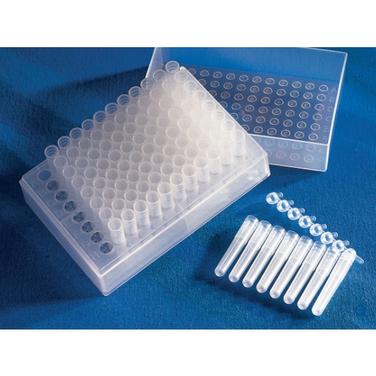 Corning® 96-well Polyethylene Cluster Tube 8-Cap Strips, Sterile