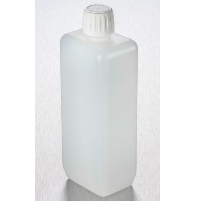 Corning® Gosselin™ Rectangular HDPE Bottle, 500 mL, Graduated, 20 mm White Tamper-evident Cap with Shaped Seal, Non-assembled