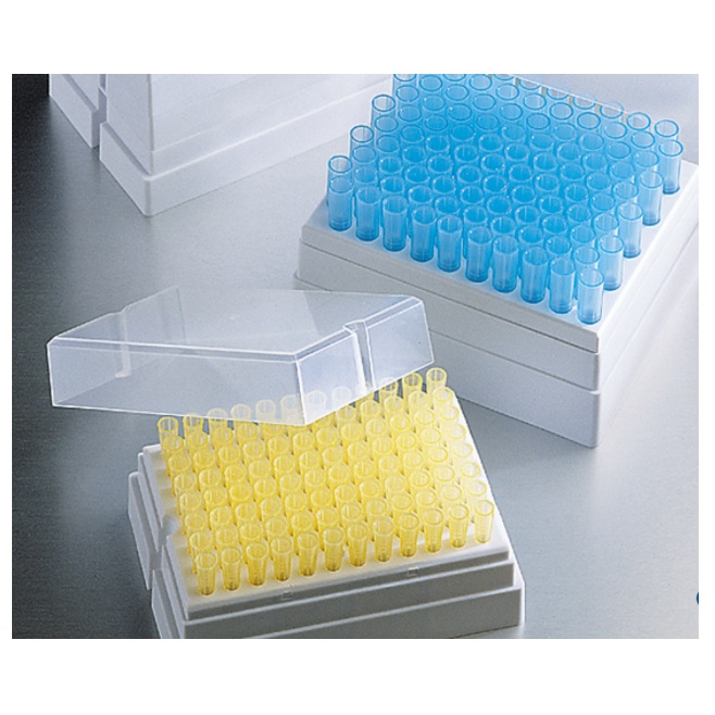Corning® 1-200 µL Universal Fit Racked Pipet Tips, Natural, Sterile, 10 Racks/Case, 960 Tips/Case