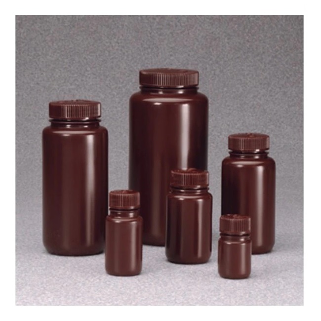 Nalgene™ Wide-Mouth Opaque Amber HDPE Bottles with Closure: Bulk Pack, 30 mL