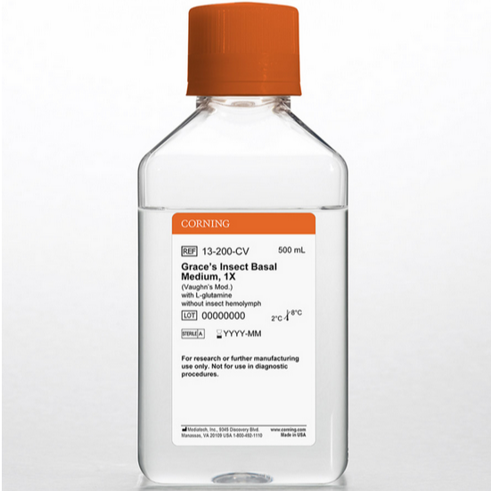 Corning® 500 mL Graces Insect Basal Medium (Vaughn Mod.) [+] L-glutamine, [-] Insect Hemolymph