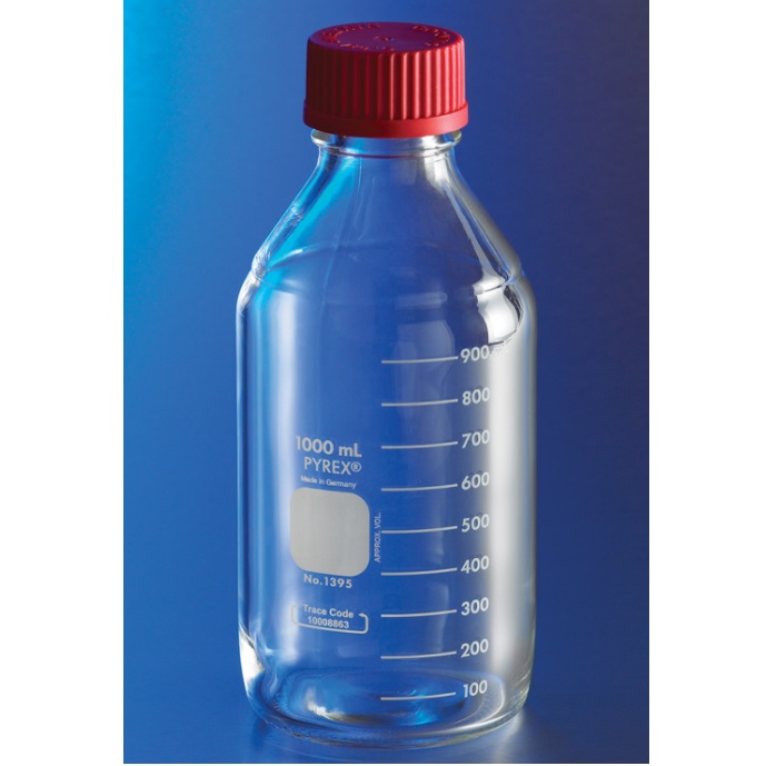 PYREX® 5L Round Media Storage Bottles, with GL45 PBT Plug Seal High Temperature Cap