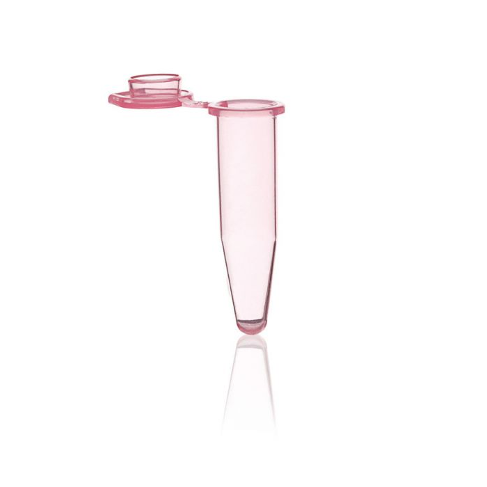 BRAND™ Single Tubes PCR, BIO-CERT® PCR Quality 0.5 ml, With Flat Cap, Pink