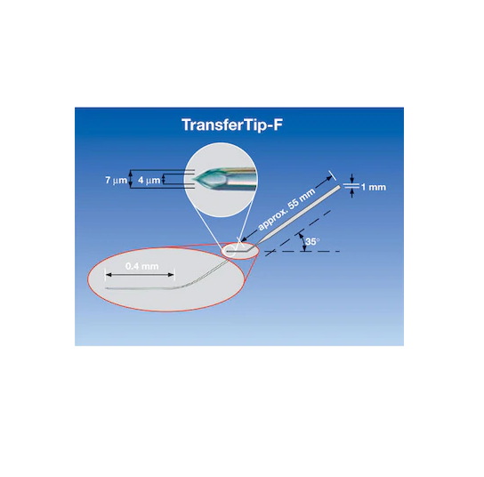 TransferTip® F (ICSI), for sperm injection using the ICSI technique (for research use only), 35 ° tip angle, 4 µm inner diameter, 0.4 mm flange, sterile, 25 pcs.