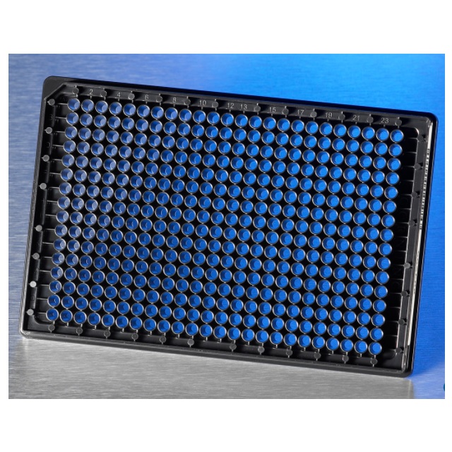 Corning® BioCoat® Collagen I 384-well Black/Clear Flat Bottom High Content Imaging Microplate, with Lid