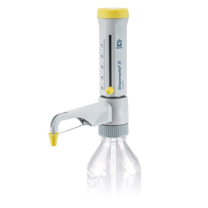 Bottle-top Dispensers Dispensette® S Organic, Analog-adjustable, DE-M, 5 ml - 50 ml, Without Recirculation Valve