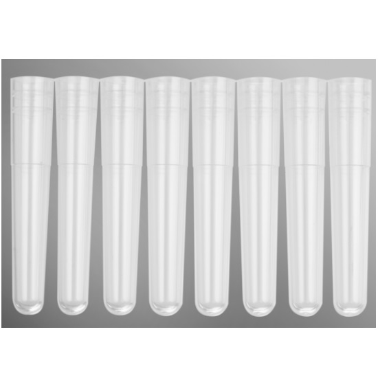 Axygen® 96-well 1.1 mL Polypropylene Cluster Tubes, 8-Tube Strip Format, NS, Without Rack
