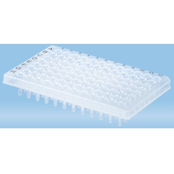 Sarstedt™ PCR Plate Semi Skirt, 96 Well, Transparent, High-Profile, 200 µl, PCR Performance Tested, PP, Barcoded