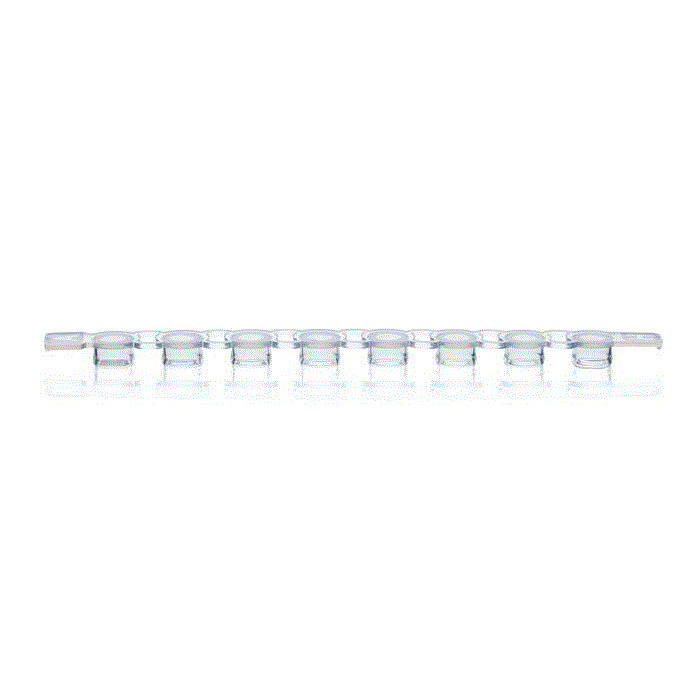 BRAND™ Cap Strips BIO-CERT® PCR Quality, Strips Of 8, Transparent, With Flat Cap