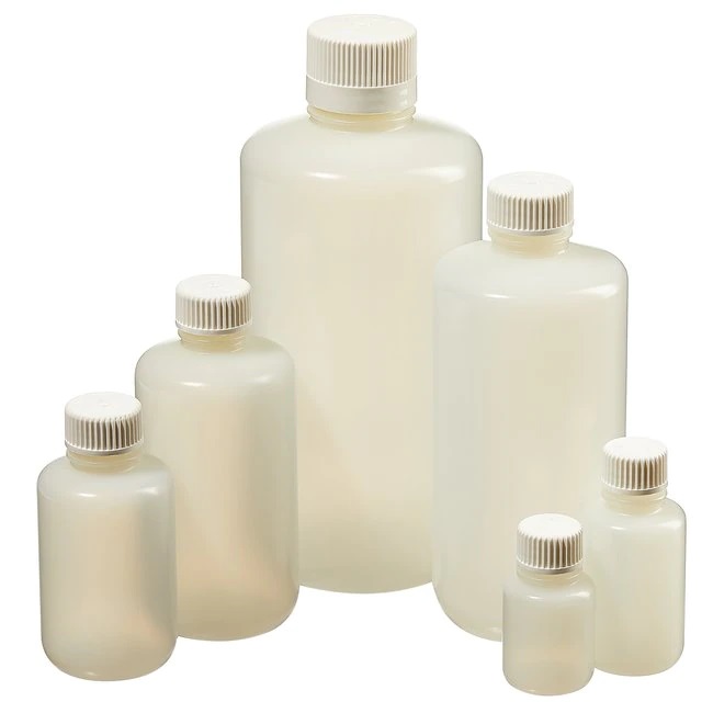 Nalgene™ Narrow-Mouth HDPE Packaging Bottles with Closure: Sterile, Shrink-Wrapped Trays, 60 mL